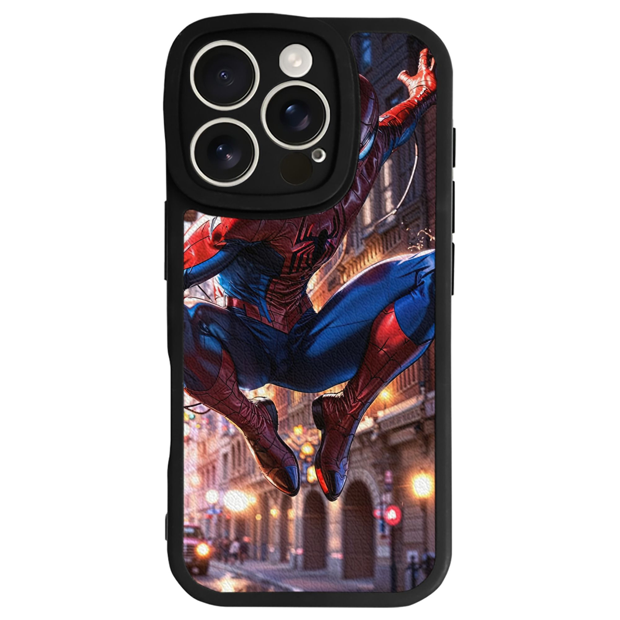 （画像用） Spider Man スパイダーマン 【iPhone 16シリーズ対応】シリコンスマホケース（レザー調） 材質：シリコン